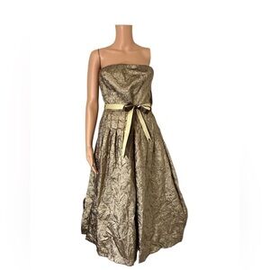 Liz Claiborne Sash Antique Gold- Lots of Lux Strapless Party NWT